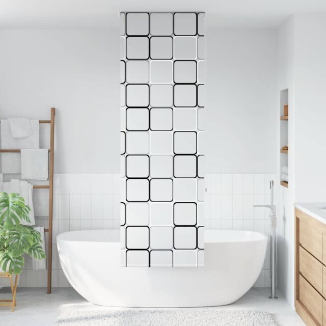 Berkfield Home Shower Roller Blind 70x240 cm Fabric Width 66 cm in Black - image 1