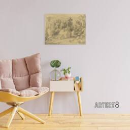 "Artery8 Study House Shed Wooded Valley Canvas Wall Art Print in Beige - Size: W18"" x H24""" - thumbnail 3