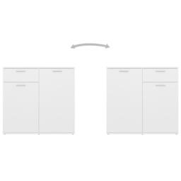 Berkfield Home Sideboard White 160x36x75 cm Engineered Wood - Size: 160 x 36 x 75 cm - thumbnail 5