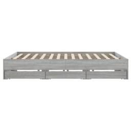 Berkfield Home Modern Bed Frame with Drawers without Mattress Grey Sonoma 200x200 cm - thumbnail 7