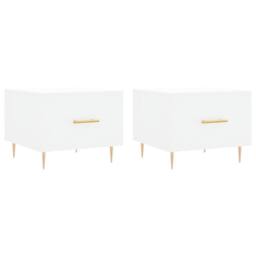 Berkfield Home Decorative Coffee Tables 2 pcs White 50x50x40 cm Engineered Wood - Size: 50 x 50 x 40 cm - thumbnail 3