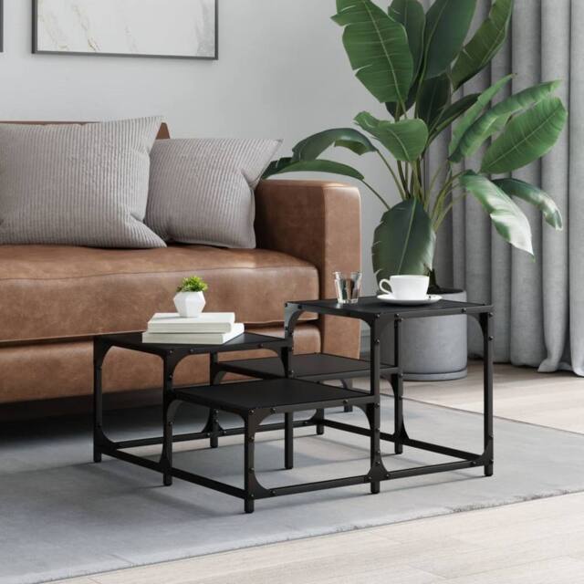 Berkfield Home Durable Coffee Table Black 68x68x40 cm Engineered Wood - Size: 68 x 68 x 40 cm - image 1