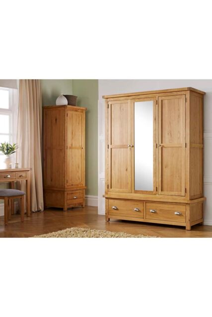 Birlea Woburn 3 Door 2 Drawer Wardrobe Oak in Light Oak - image 1