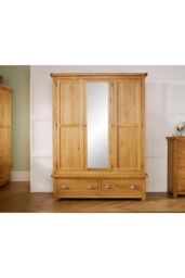 Birlea Woburn 3 Door 2 Drawer Wardrobe Oak in Light Oak - thumbnail 2