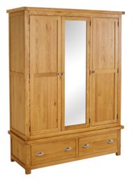 Birlea Woburn 3 Door 2 Drawer Wardrobe Oak in Light Oak - thumbnail 4