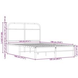 Berkfield Home Bed Frame Frame 120x190 cm Small Double Brown Oak Wood - thumbnail 9