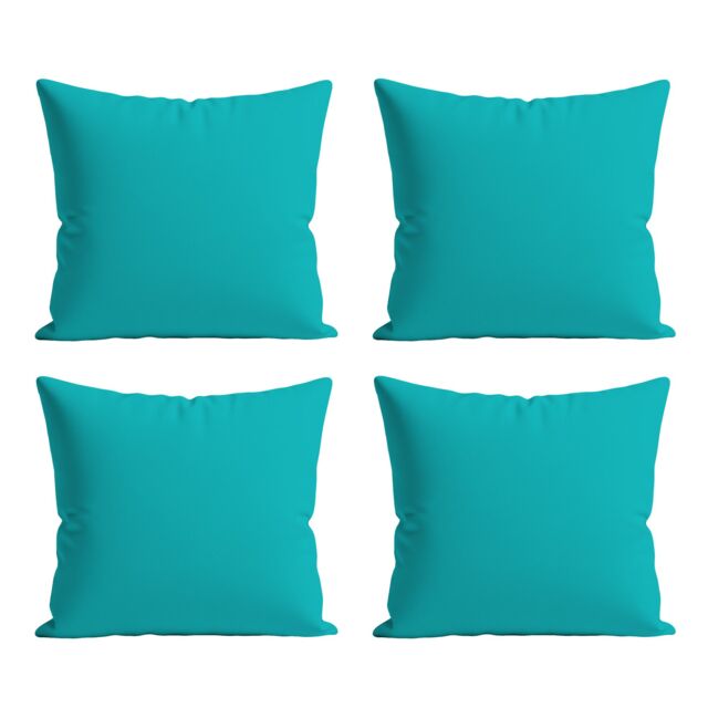 Snug City Waterproof Outdoor Garden Cushion Covers Patio Cushion Cover Cases Square Pack Of 4 in Teal - Size: 60 cm x 60 cm - image 1