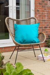 Snug City Waterproof Outdoor Garden Cushion Covers Patio Cushion Cover Cases Square Pack Of 4 in Teal - Size: 60 cm x 60 cm - thumbnail 2