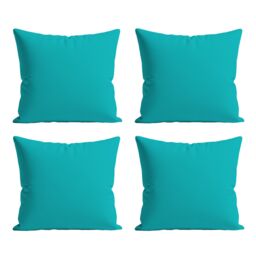 Snug City Waterproof Outdoor Garden Cushion Covers Patio Cushion Cover Cases Square Pack Of 4 in Teal - Size: 60 cm x 60 cm