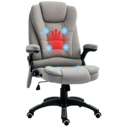 VINSETTO Office Chair, Ergonomic Desk Chair w/ 6-Point Massage & Back Heated, Linen-Feel Fabric Computer Gaming Chair w/ Adjustable Arms, Lumbar - thumbnail 2