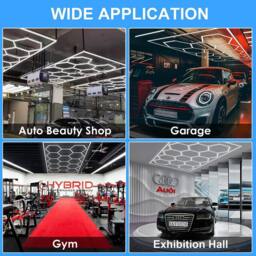 ENER-J 255W Car Showroom Lights with 14 Hexagon design with frame RGBIC with Remote in White - thumbnail 8
