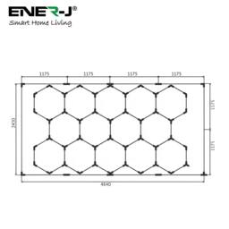 ENER-J 255W Car Showroom Lights with 14 Hexagon design with frame RGBIC with Remote in White - thumbnail 6