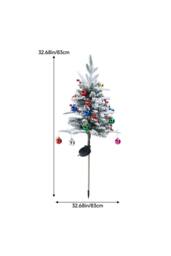 Living and Home 2Pcs Mini Solar-Powered Frosted Outdoor Christmas Trees with Lights - thumbnail 6