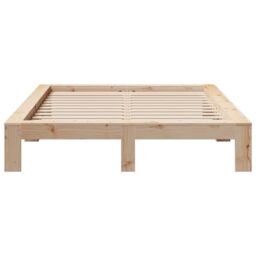Berkfield Home Bed Frame without Mattress 150x200 cm King Size Solid Wood Pine in Brown - thumbnail 4