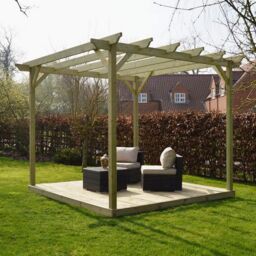 Rutland County Garden Furniture Ltd Pergola & Decking Kit - L240 x W240 x H270 cm - Light Green - thumbnail 2