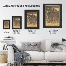"Artery8 Save Serbia Our Ally WWI Propaganda Steinlen Wall Art Poster Print in Brown - Size: W24"" x H32""" - thumbnail 3