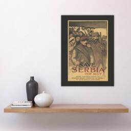 "Artery8 Save Serbia Our Ally WWI Propaganda Steinlen Wall Art Poster Print in Brown - Size: W24"" x H32""" - thumbnail 4