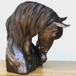 Animal Crackers Horse Mare & Foal Heads Sculpture In Solid Cold Cast Bronze, Designed By David Geenty in Bronze - thumbnail 2