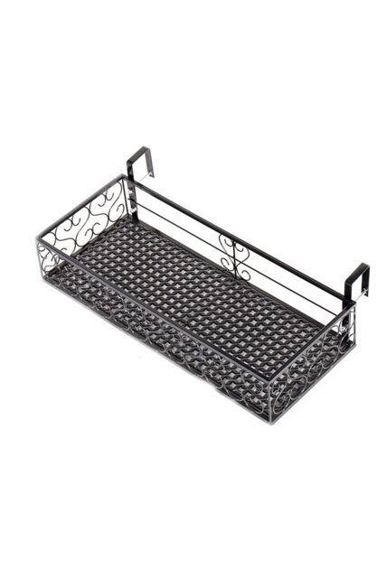 H&O Direct Fashion Hanging Railing Planter Open Structure Flower Pot Holder in Black - image 1