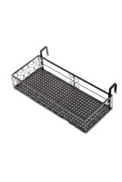 H&O Direct Fashion Hanging Railing Planter Open Structure Flower Pot Holder in Black