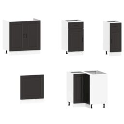 Berkfield Home 11 Piece Kitchen Cabinet Set Porto Black Engineered Wood - thumbnail 4