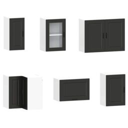 Berkfield Home 11 Piece Kitchen Cabinet Set Porto Black Engineered Wood - thumbnail 5