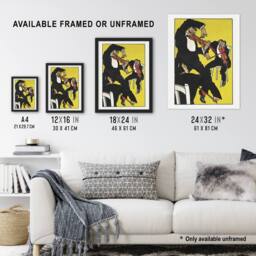 Artery8 Musicians Between 3 & 4 in the Morning Jung Framed Wall Art Print in Yellow - Size: A4 - thumbnail 3