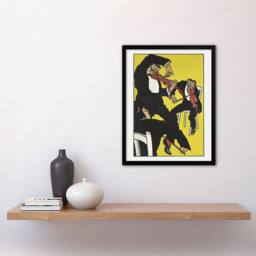 Artery8 Musicians Between 3 & 4 in the Morning Jung Framed Wall Art Print in Yellow - Size: A4 - thumbnail 4