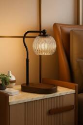 Living and Home Dimmable Candle Warmer Lamp with Timer in Black