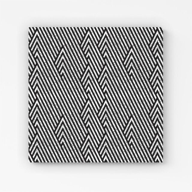 "Warren Reed - Designer Oblique Black Grunge Pattern Canvas - Size: W30"" x H30""" - image 1