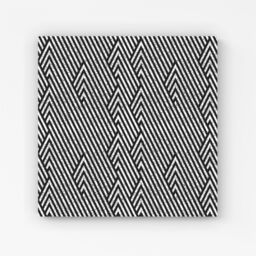 "Warren Reed - Designer Oblique Black Grunge Pattern Canvas - Size: W30"" x H30""" - thumbnail 1