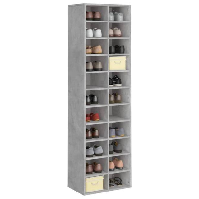 Berkfield Home Shoe Cabinet Concrete Grey 54x34x183 cm Engineered Wood - Size: 54 x 34 x 183 cm - image 1