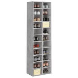 Berkfield Home Shoe Cabinet Concrete Grey 54x34x183 cm Engineered Wood - Size: 54 x 34 x 183 cm - thumbnail 1