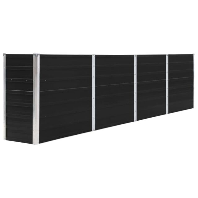 Berkfield Home Raised Garden Bed 320x40x77 cm Galvanised Steel Anthracite in Black - Size: 320 x 40 x 77 cm - image 1