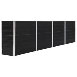 Berkfield Home Raised Garden Bed 320x40x77 cm Galvanised Steel Anthracite in Black - Size: 320 x 40 x 77 cm