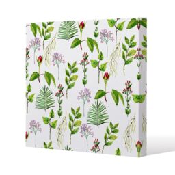 Benjamin Tate Design Selection of Leaves & Flowers (Canvas Print) / 90 x 90 x 4cm in Natural - Size: 90 x 90 x 4 cm - thumbnail 1