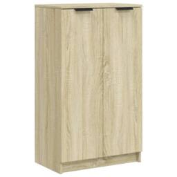 Berkfield Home Shoe Cabinet Sonoma Oak 59x35x100 cm Engineered Wood in Light Tan - Size: 59 x 35 x 100 cm