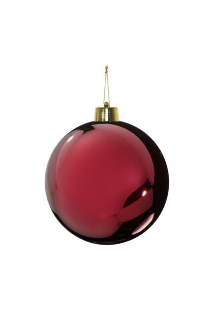 KDMD Burgundy Shiny Shatterproof Bauble x1 25cm - image 1