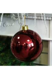 KDMD Burgundy Shiny Shatterproof Bauble x1 25cm - thumbnail 4
