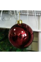 KDMD Burgundy Shiny Shatterproof Bauble x1 25cm - thumbnail 3