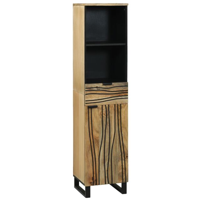 Berkfield Home Bathroom Cabinet 38x33.5x160 cm in Solid Mango Wood in Beige - image 1