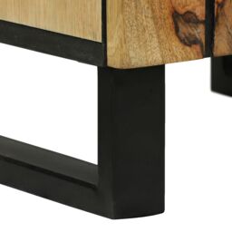 Berkfield Home Bathroom Cabinet 38x33.5x160 cm in Solid Mango Wood in Beige - thumbnail 8
