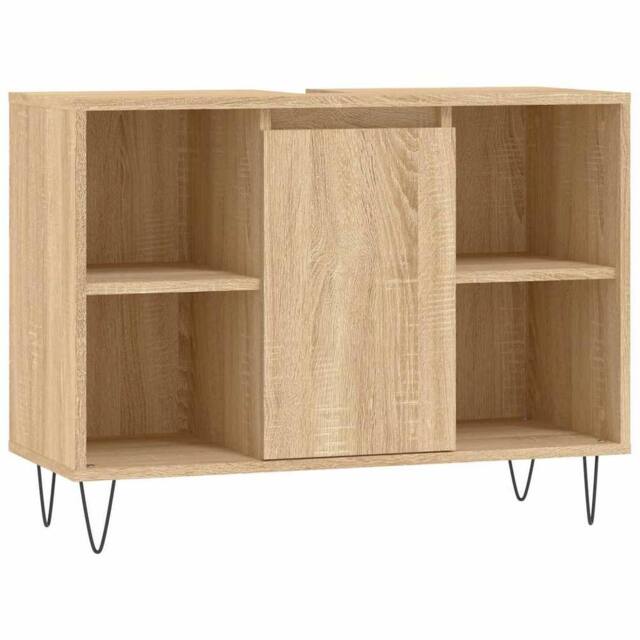 Berkfield Home Bathroom Cabinet Sonoma Oak 80x33x60 cm Engineered Wood in Light Tan - Size: 80 x 33 x 60 cm - image 1