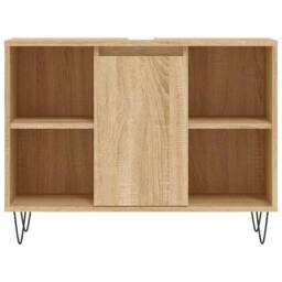 Berkfield Home Bathroom Cabinet Sonoma Oak 80x33x60 cm Engineered Wood in Light Tan - Size: 80 x 33 x 60 cm - thumbnail 5