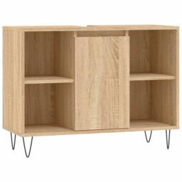 Berkfield Home Bathroom Cabinet Sonoma Oak 80x33x60 cm Engineered Wood in Light Tan - Size: 80 x 33 x 60 cm