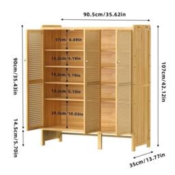 KORVIXA XL Rattan Shoe Cabinet with Doors in Brown - Size: 0.6m2 - thumbnail 2