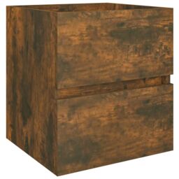 Berkfield Home Sink Cabinet Smoked Oak 41x38.5x45 cm Engineered Wood in Brown - thumbnail 2