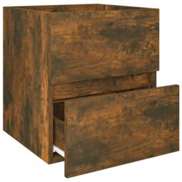 Berkfield Home Sink Cabinet Smoked Oak 41x38.5x45 cm Engineered Wood in Brown - thumbnail 4