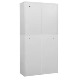 Berkfield Home Office Cabinet Light Grey 90x40x180 cm Steel - Size: 90 x 40 x 180 cm - thumbnail 4