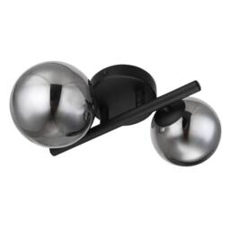 Netlighting Riha Globe Wall Lights Matt Black Smoke Glass Shade 2x G9 3000K - thumbnail 2